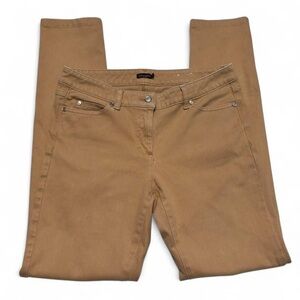 J.McLaughlin Lexi Jeans Sz 6 Tan Slim Ankle Mid Rise Stretch Denim Pants